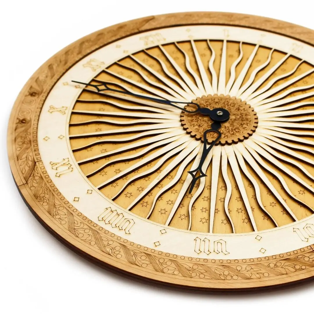 2024/07/114-Handcrafted-wooden-clock-with-detailed-star-engravings-2.webp